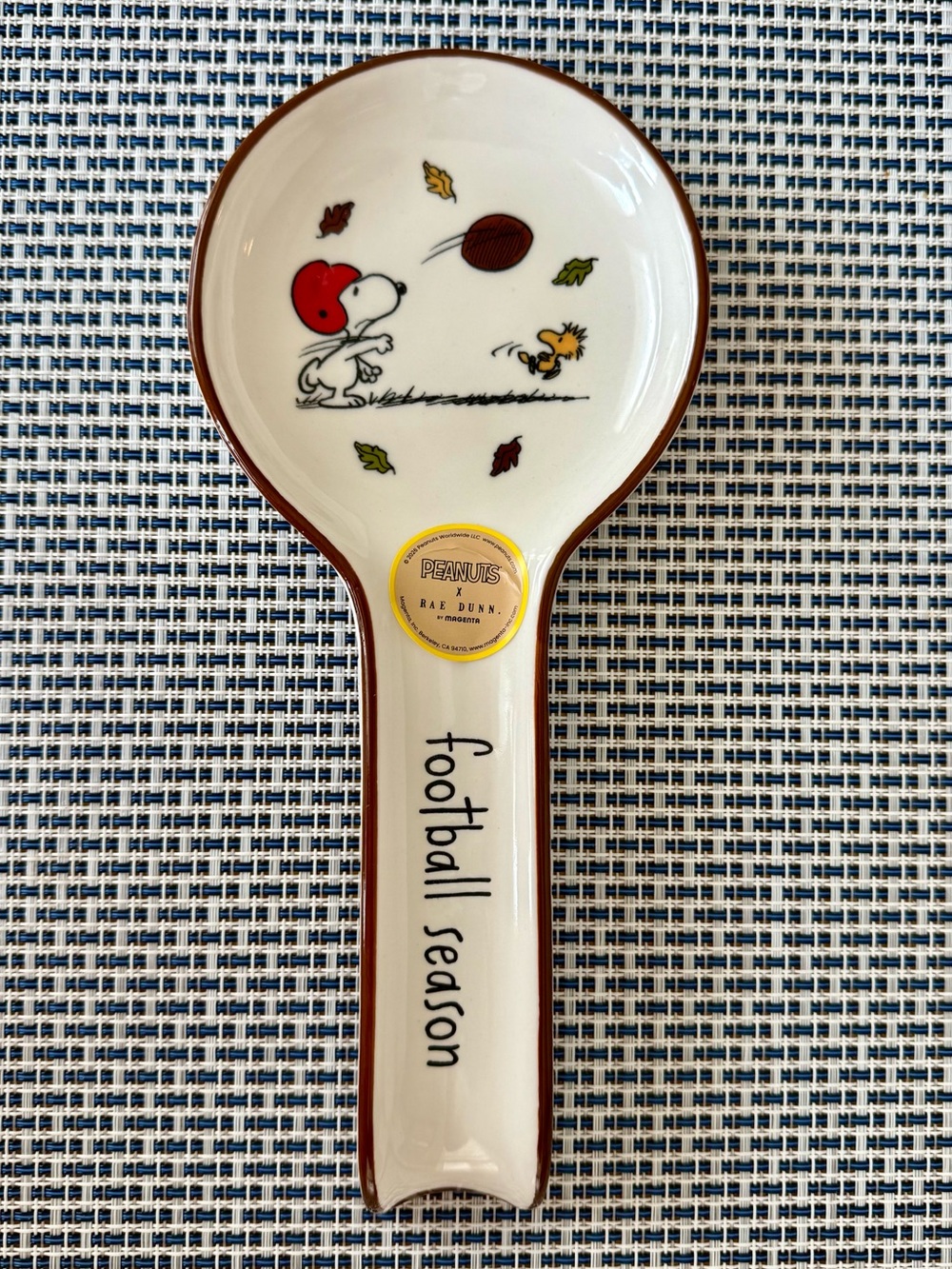 Peanuts x Rae Dunn Snoopy Woodstock Football Season Spoon Rest BRAND NEW!